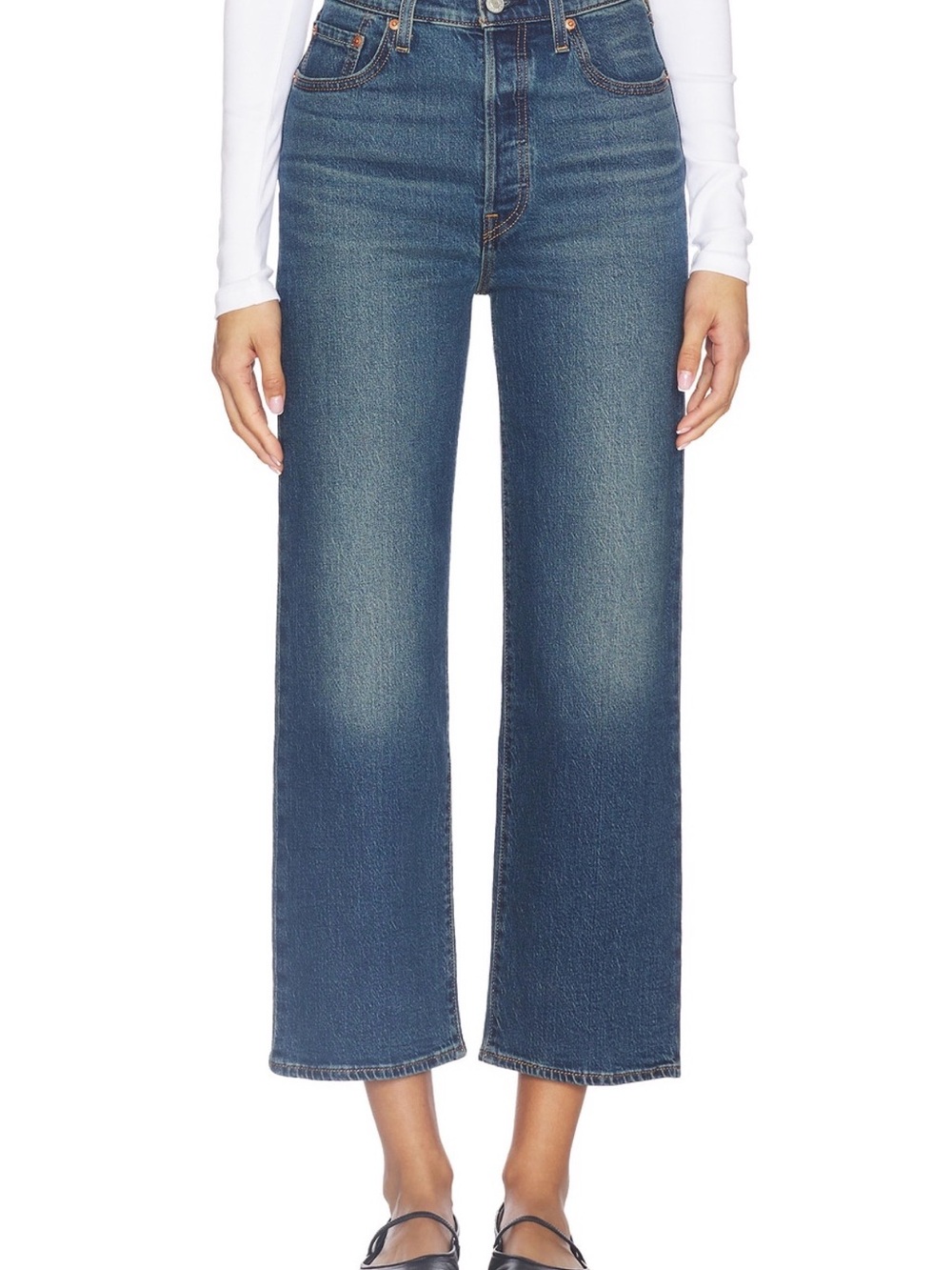 Women's Wide Leg Blue Jeans